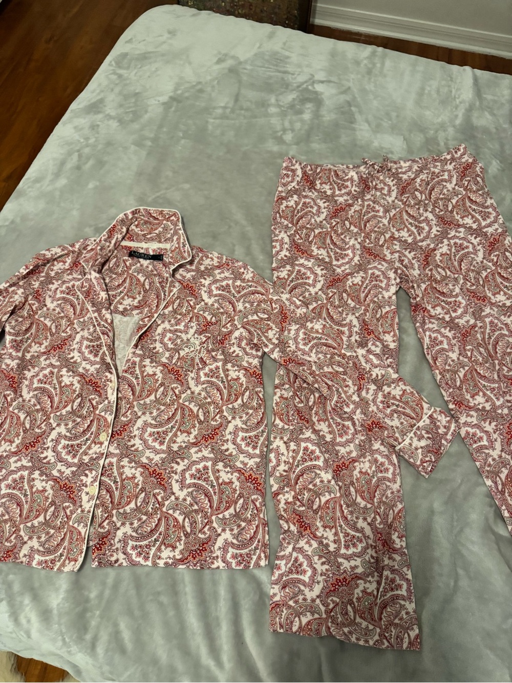 Lauren Ralph Lauren Paisley Cotton Pajama Set Size L